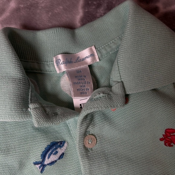 Ralph Lauren Baby Dog Cotton Jersey Tee/ Legging Set & Beach Romper- Size 0-3M - Picture 10 of 12